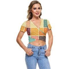 Square Cube Shape Colourful Short Sleeve Foldover T-shirt by Proyonanggan