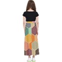 Abstract Hex Hexagon Grid Pattern Honeycomb Kids  Flared Maxi Skirt View2