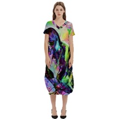 In Orbit Prismatic T-shirt Midi Dress With Pockets by MRNStudios