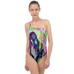 In Orbit Prismatic Classic One Shoulder Swimsuit by MRNStudios