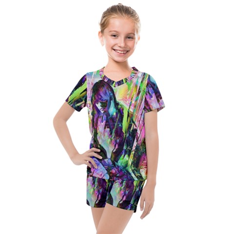 In Orbit Prismatic Kids  Mesh T-shirt And Shorts Set by MRNStudios