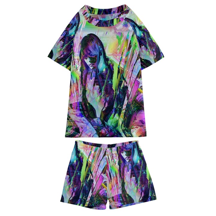 In Orbit Prismatic Kids  Swim T-Shirt and Shorts Set