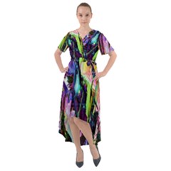 In Orbit Prismatic Front Wrap High Low Dress by MRNStudios