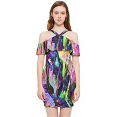 In Orbit Prismatic Shoulder Frill Bodycon Summer Dress by MRNStudios