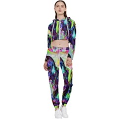 In Orbit Prismatic Cropped Zip Up Lounge Set by MRNStudios