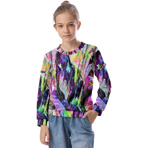 In Orbit Prismatic Kids  Long Sleeve T-shirt With Frill  by MRNStudios