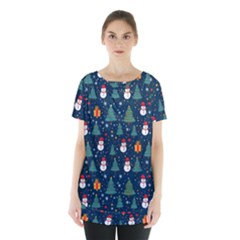 Snow Snowman Tree Christmas Tree Skirt Hem Sports Top by Ravend