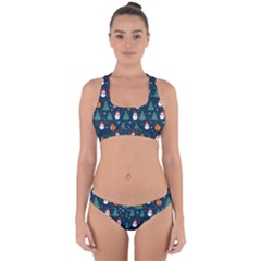 Snow Snowman Tree Christmas Tree Cross Back Hipster Bikini Set by Ravend