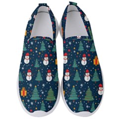 Snow Snowman Tree Christmas Tree Men s Slip On Sneakers