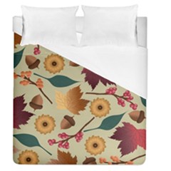 Autumn Leaves Colours Season Duvet Cover (queen Size) by Ravend