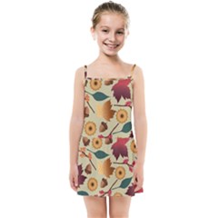 Autumn Leaves Colours Season Kids  Summer Sun Dress by Ravend