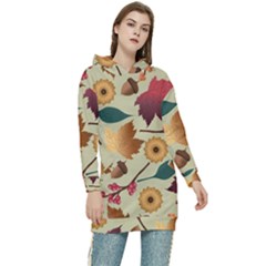 Autumn Leaves Colours Season Women s Long Oversized Pullover Hoodie