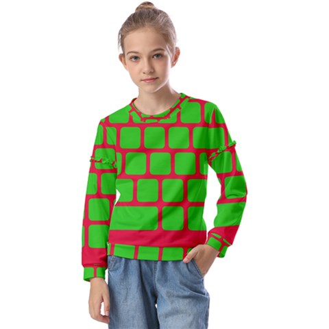 Keyboard Keys Computer Input Pc Kids  Long Sleeve T-shirt With Frill  by Ravend