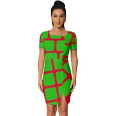 Keyboard Keys Computer Input Pc Fitted Knot Split End Bodycon Dress by Ravend