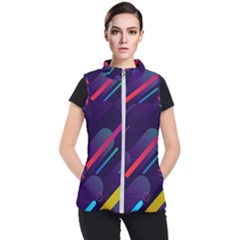 Colorful Abstract Background Women s Puffer Vest