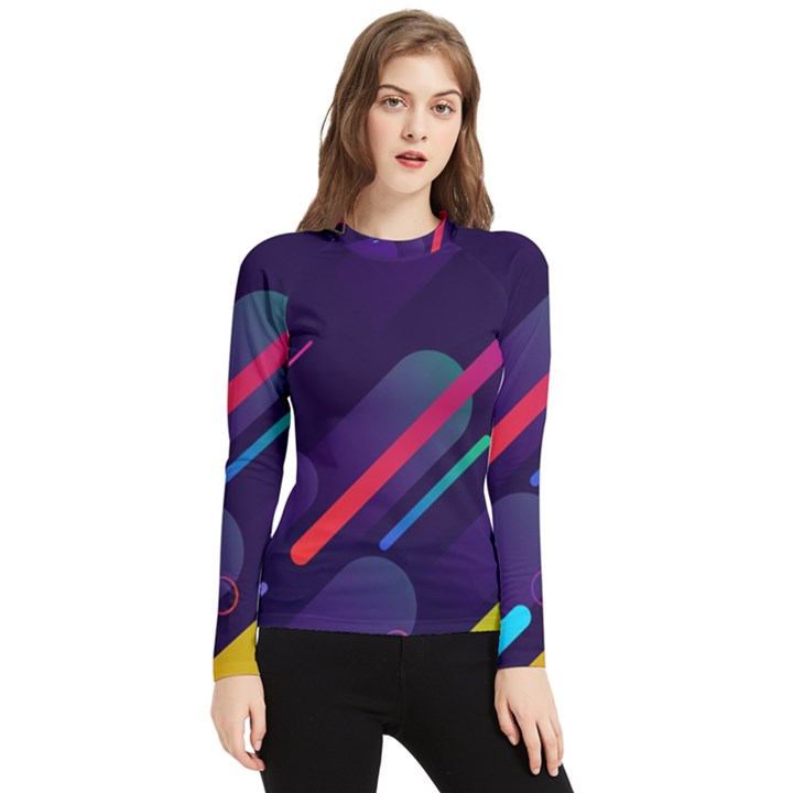 Colorful Abstract Background Women s Long Sleeve Rash Guard