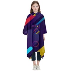 Colorful Abstract Background Kids  Hooded Rain Ponchos