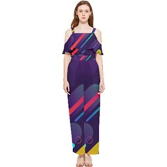 Colorful Abstract Background Draped Sleeveless Chiffon Jumpsuit