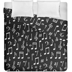 Chalk Music Notes Signs Seamless Pattern Duvet Cover Double Side (king Size) by Ravend