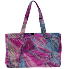 Fuchsia Waves Canvas Work Bag by kaleidomarblingart