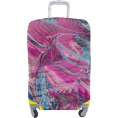 Fuchsia Waves Luggage Cover (large) by kaleidomarblingart