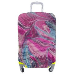 Fuchsia Waves Luggage Cover (medium) by kaleidomarblingart