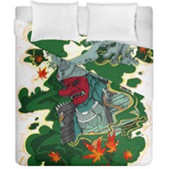 Armor Japan Maple Leaves Samurai Mask Cut Duvet Cover Double Side (california King Size) by Ndabl3x