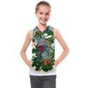 Armor Japan Maple Leaves Samurai Mask Cut Kids  Sleeveless Hoodie View1