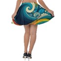 Waves Ocean Sea Abstract Whimsical Abstract Art 3 Velvet Skater Skirt View2