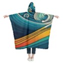 Waves Ocean Sea Abstract Whimsical Abstract Art 3 Kids  Hooded Rain Ponchos View2