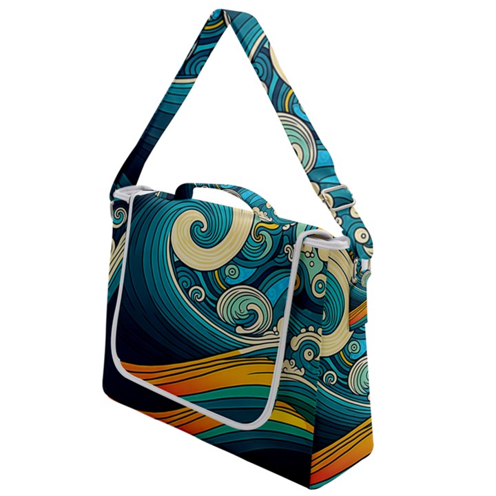 Waves Ocean Sea Abstract Whimsical Abstract Art 3 Box Up Messenger Bag