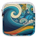 Waves Ocean Sea Abstract Whimsical Abstract Art 3 Mini Square Pouch View1