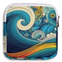 Waves Ocean Sea Abstract Whimsical Abstract Art 3 Mini Square Pouch View2