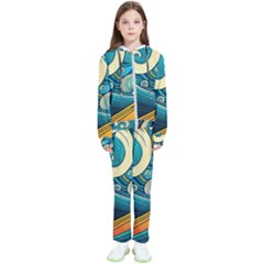 Waves Ocean Sea Abstract Whimsical Abstract Art 3 Kids  Tracksuit by Ndabl3x