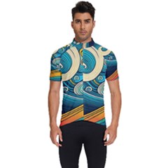 Waves Ocean Sea Abstract Whimsical Abstract Art 3 Men s Short Sleeve Cycling Jersey by Ndabl3x