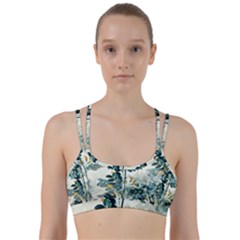 Vintage Retro Flowers Leaves Foliage Plants Line Them Up Sports Bra by Ndabl3x