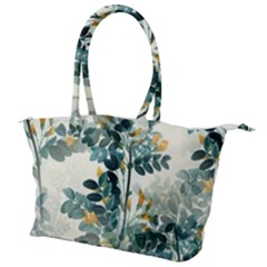 Vintage Retro Flowers Leaves Foliage Plants Canvas Shoulder Bag