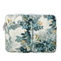 Vintage Retro Flowers Leaves Foliage Plants 14  Vertical Laptop Sleeve Case With Pocket View1