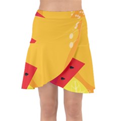 Watermelon Flower Wrap Front Skirt