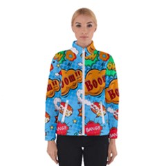 Comical Words Animals Comic Omics Crazy Graffiti Women s Bomber Jacket