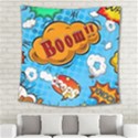 Comical Words Animals Comic Omics Crazy Graffiti Square Tapestry (Large) View2