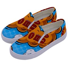 Comical Words Animals Comic Omics Crazy Graffiti Kids  Canvas Slip Ons by Bedest