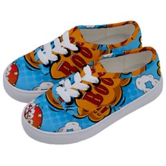 Comical Words Animals Comic Omics Crazy Graffiti Kids  Classic Low Top Sneakers by Bedest