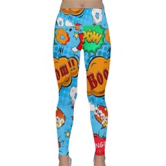 Comical Words Animals Comic Omics Crazy Graffiti Lightweight Velour Classic Yoga Leggings by Bedest