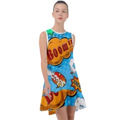 Comical Words Animals Comic Omics Crazy Graffiti Frill Swing Dress by Bedest