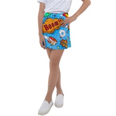 Comical Words Animals Comic Omics Crazy Graffiti Kids  Tennis Skirt by Bedest