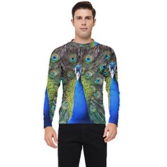 Peacock Bird Feathers Pheasant Nature Animal Texture Pattern Men s Long Sleeve Rash Guard by Bedest