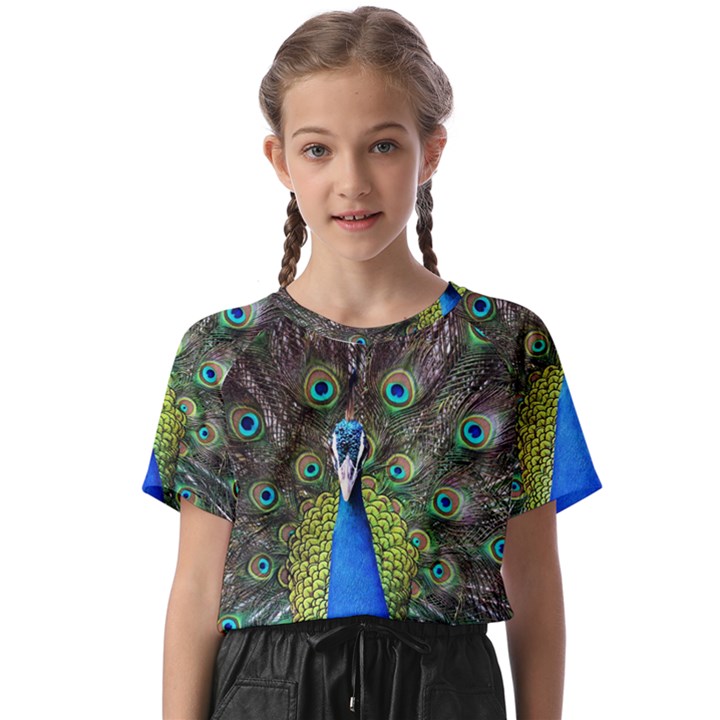 Peacock Bird Feathers Pheasant Nature Animal Texture Pattern Kids  Basic T-Shirt