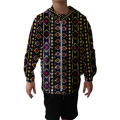 Background Art Pattern Design Kids  Hooded Windbreaker