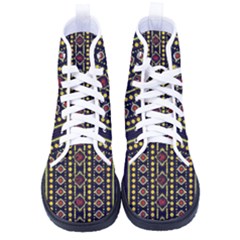 Background Art Pattern Design Men s High-top Canvas Sneakers